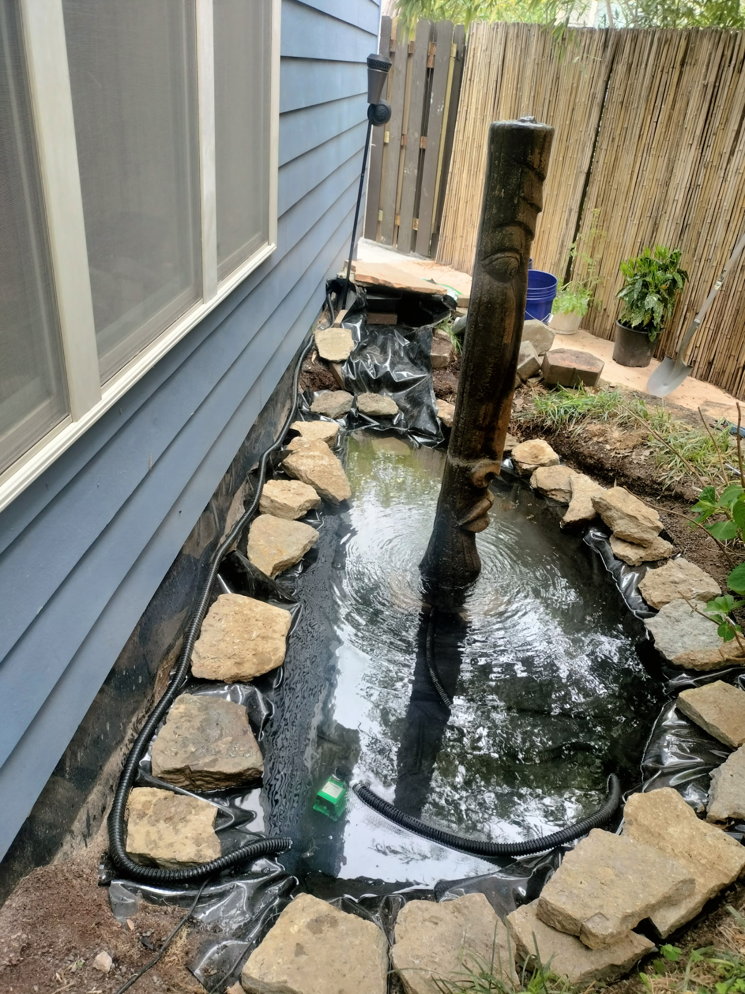 Backyard Pond Installation