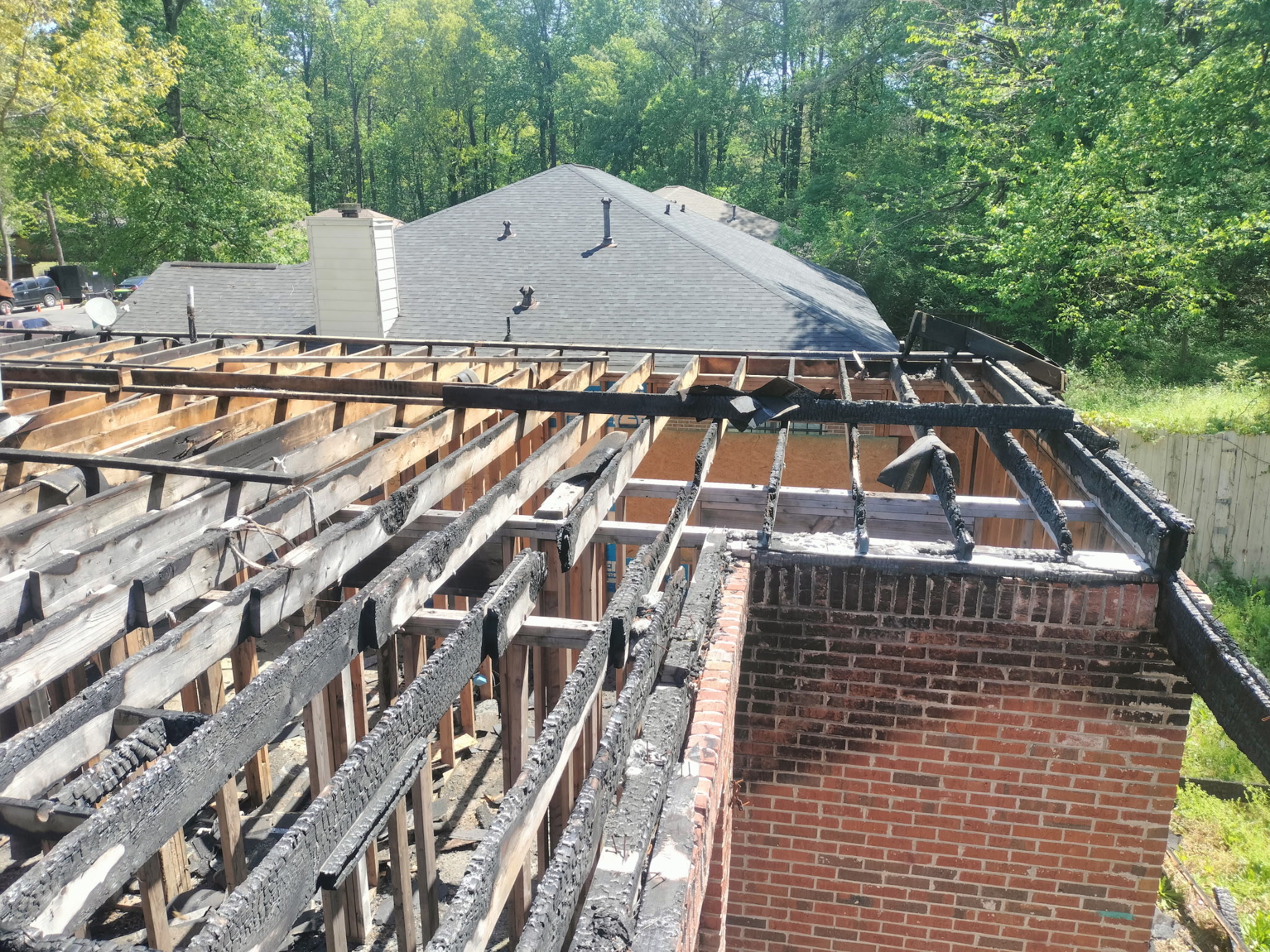 Fire Damage Roof - Before